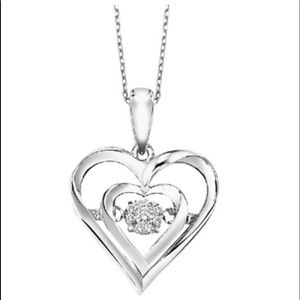 Sterling & diamond rhythm of love heart pendant
